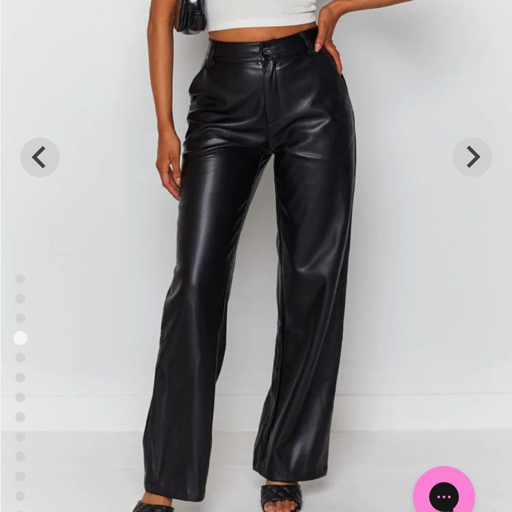 Beginning Boutique, Cool Shade PU Pants Black, Size US 2 (6)